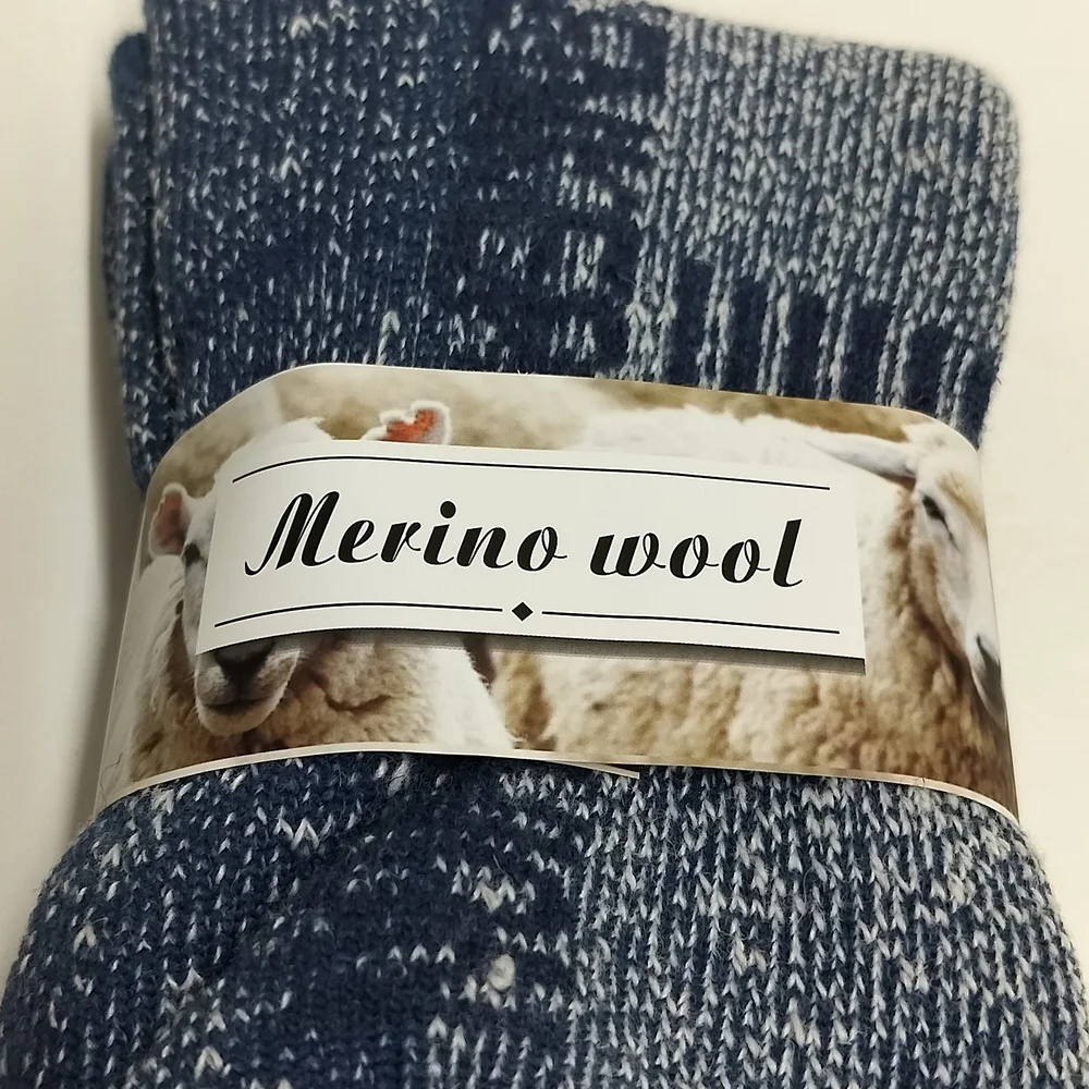 Merino Wool Men's Crew Socks - Blue Mix
